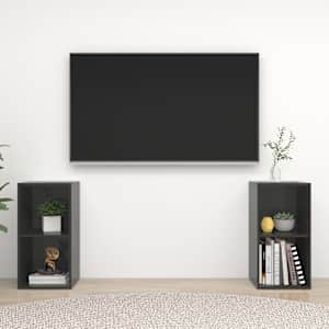 TV skříňky 2 ks šedé vysoký lesk 72x35x36,5 cm kompozitní dřevo - obrázek 1