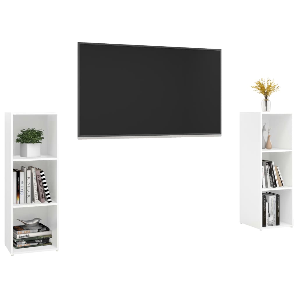 vidaXL TV Cabinets 2 pcs White 107x35x37 cm Engineered Wood
