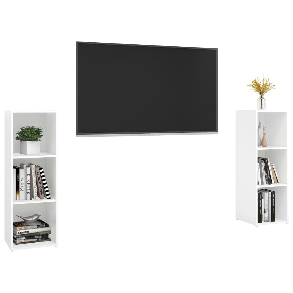 Thumbnail - vidaXL TV-Schränke 2 Stk. Weiß 107x35x37 cm Holzwerkstoff