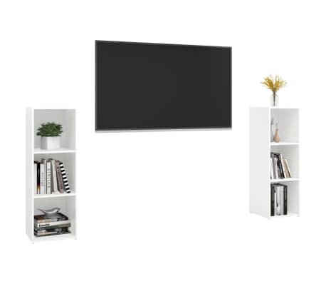 vidaXL TV-benker 2 stk hvit 107x35x37 cm sponplate