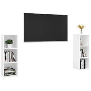 TV skříňky 2 ks bílé 107 x 35 x 37 cm dřevotříska - obrázek 3