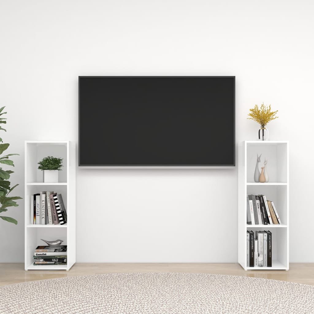 Thumbnail - vidaXL TV-Schränke 2 Stk. Weiß 107x35x37 cm Holzwerkstoff