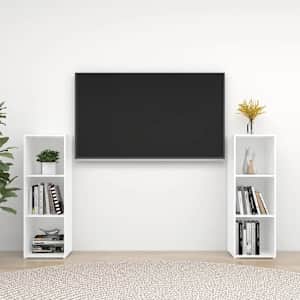 TV skříňky 2 ks bílé 107 x 35 x 37 cm dřevotříska - obrázek 1