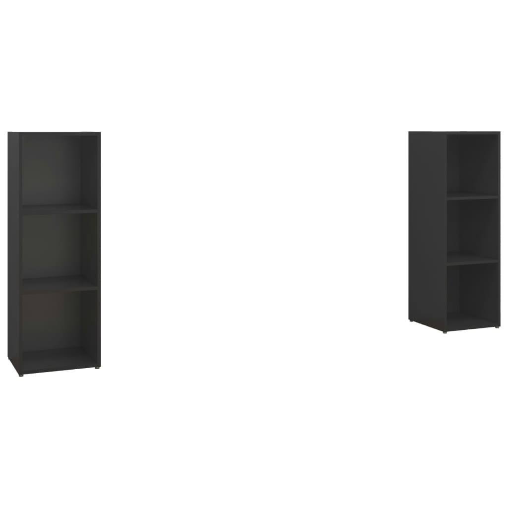 

vidaXL TV Cabinets 2 pcs Black 42.1"x13.8"x14.6" Engineered Wood