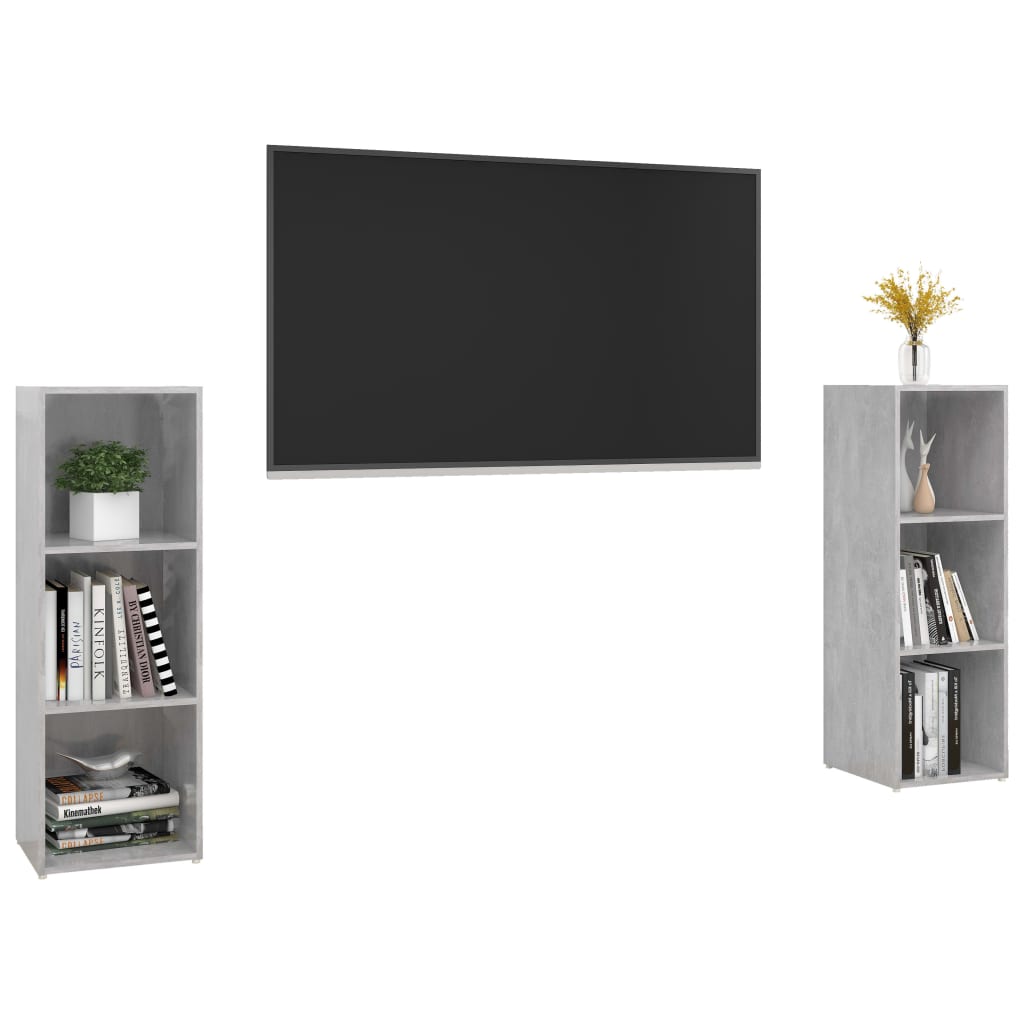 

vidaXL Tv-meubelen 2 st 107x35x37 cm spaanplaat betongrijs