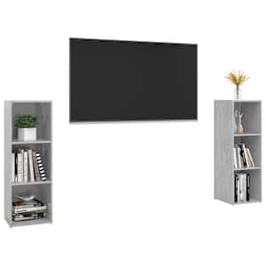 TV skříňky 2 ks betonově šedé 107 x 35 x 37 cm dřevotříska - obrázek 3