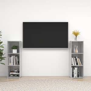 TV skříňky 2 ks betonově šedé 107 x 35 x 37 cm dřevotříska - obrázek 1