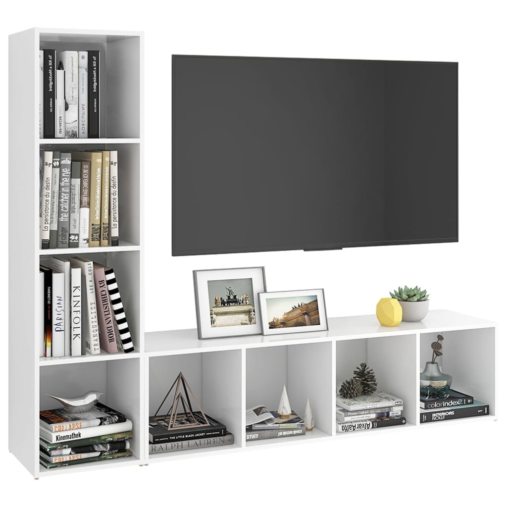 

vidaXL Tv-meubelen 2 st 142,5x35x36,5 cm spaanplaat wit