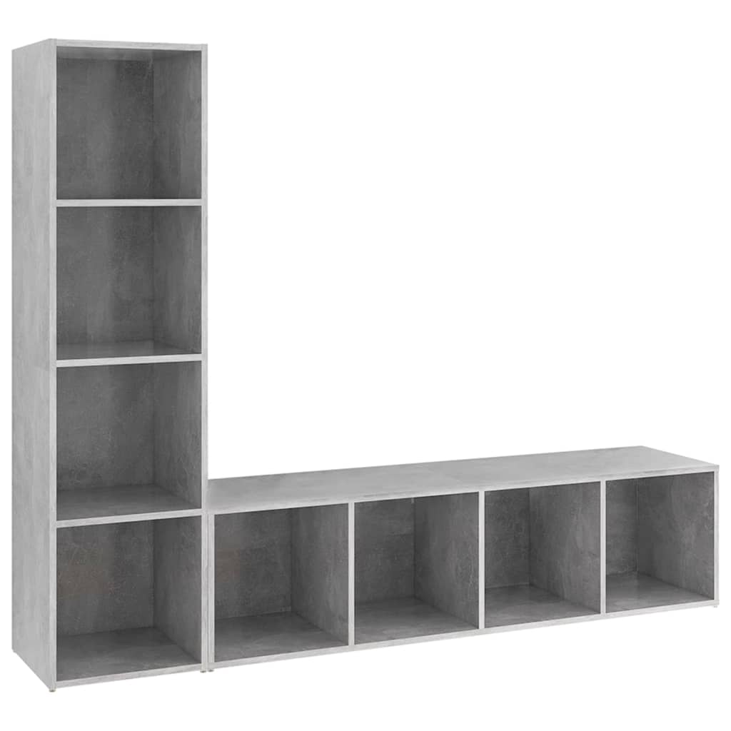 TV skříňky 2 ks betonově šedé 142,5 x 35 x 36,5 cm dřevotříska