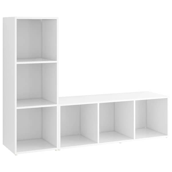 vidaXL telerikapid 2 tk, valge, 107 x 35 x 37 cm, puitlaastplaat