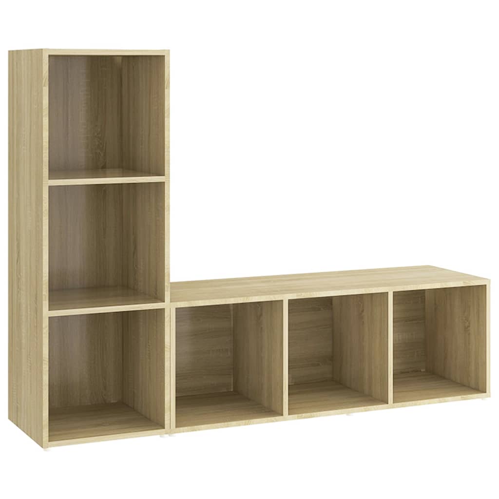 vidaXL ТВ шкафове, 2 бр, дъб сонома, 107x35x37 см, инженерно дърво-image-3079937