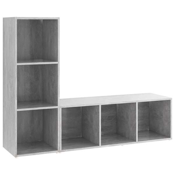 vidaXL telerikapid, 2 tk, betoonhall, 107x35x37 cm, puitlaastplaat