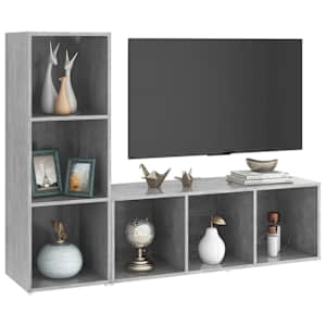TV skříňky 2 ks betonově šedé 107 x 35 x 37 cm dřevotříska - obrázek 3