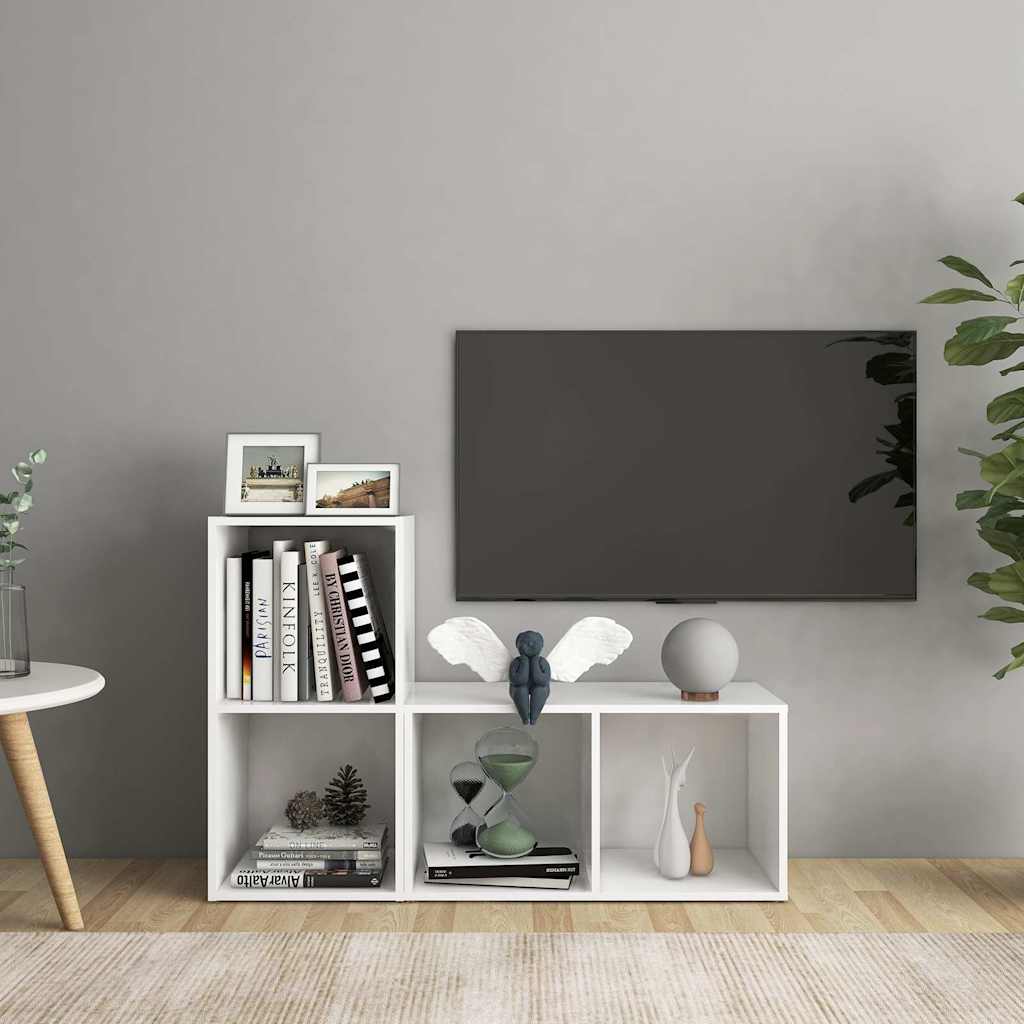 vidaXL Szafki TV, 2 szt., bia�e, 72x35x36,5 cm, p�yta wi�rowa