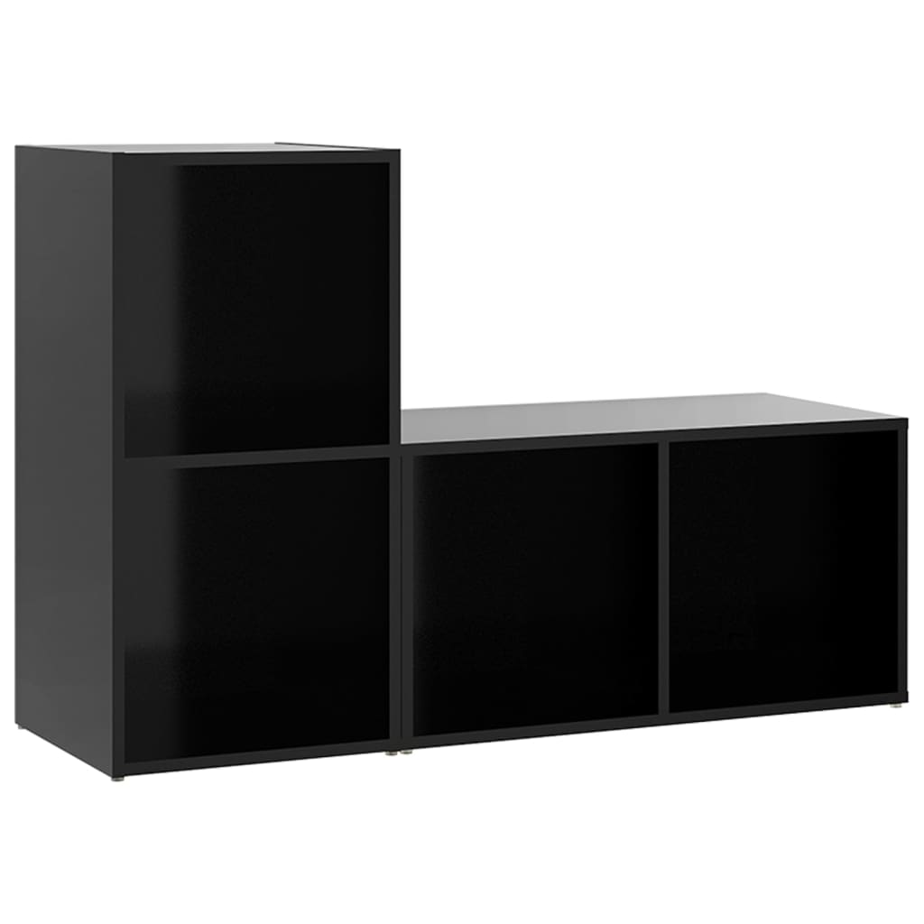 

vidaXL TV Cabinets 2 pcs Black 28.3"x13.8"x14.4" Engineered Wood