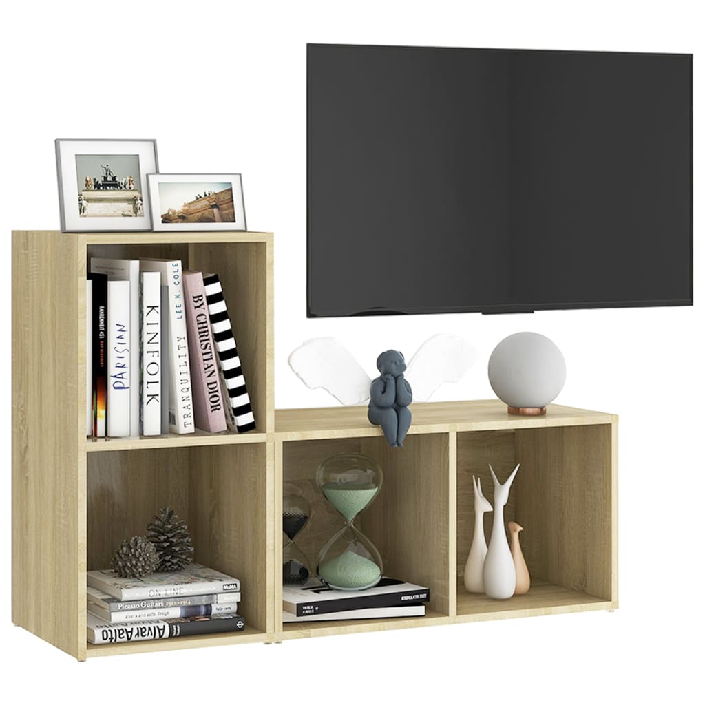 

vidaXL Tv-meubelen 2 st 72x35x36,5 cm spaanplaat sonoma eikenkleurig
