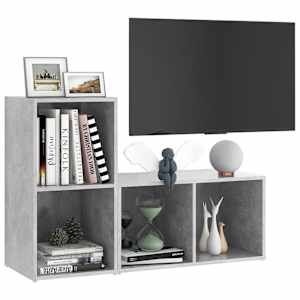 TV skříňky 2 ks betonově šedé 72x35x36,5 cm kompozitní dřevo - obrázek 3