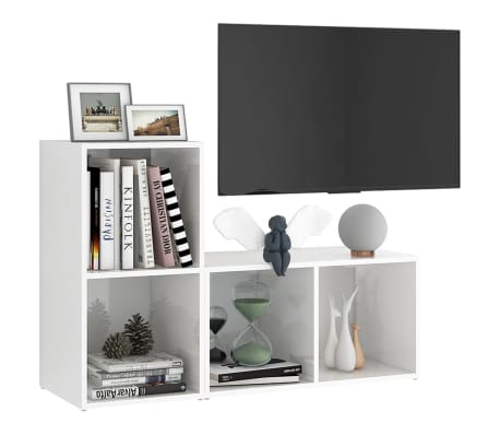 vidaXL Mobili TV 2 pz Bianco Lucido 72x35x36,5 cm in Legno Multistrato