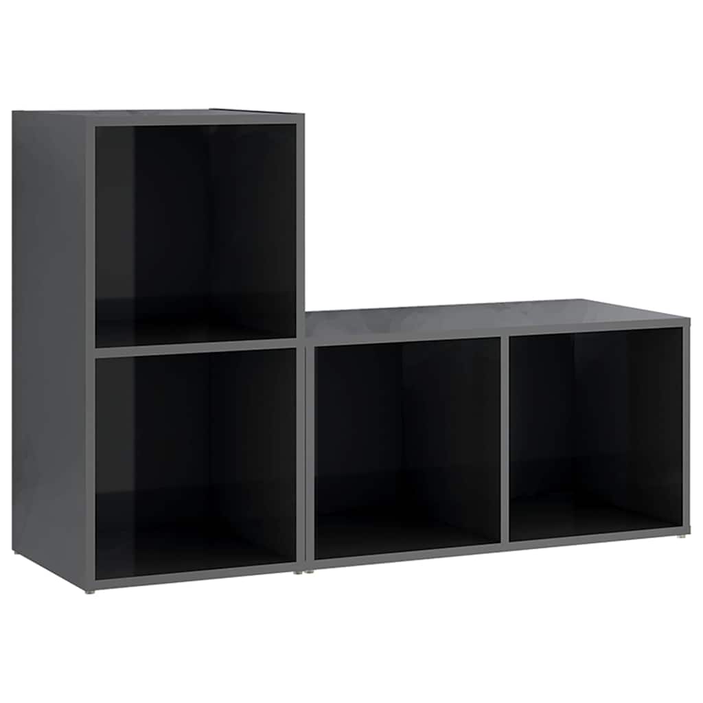 vidaXL TV skříňky 2 ks šedé vysoký lesk 72x35x36,5 cm kompozitní dřevo