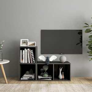 TV skříňky 2 ks šedé vysoký lesk 72x35x36,5 cm kompozitní dřevo - obrázek 1