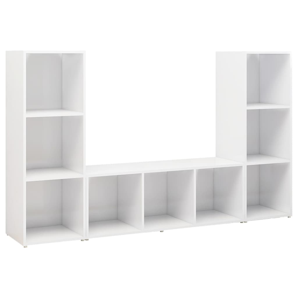vidaXL TV skříňky 3 ks bílé 107 x 35 x 37 cm dřevotříska