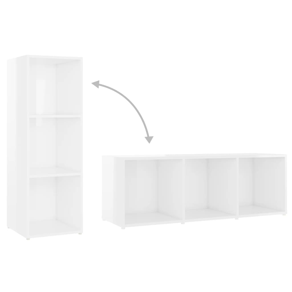 KALLAX –  Meuble TV bibliothèque double L- 3 pcs 9 boxes Blanc brillant | meublestv.fr 9