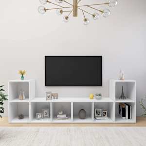 TV skříňky 4 ks bílé 72 x 35 x 36,5 cm kompozitní dřevo - obrázek 1