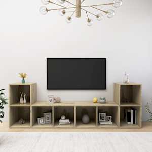 TV skříňky 4 ks dub sonoma 72 x 35 x 36,5 cm kompozitní dřevo - obrázek 1