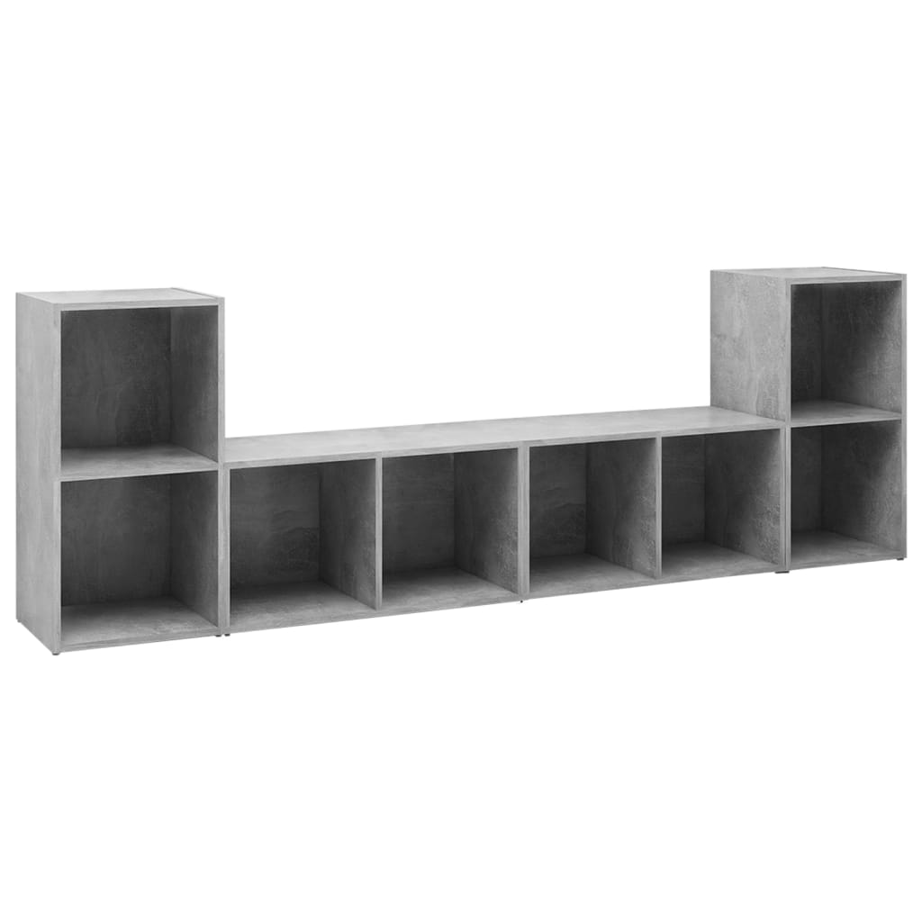 

vidaXL TV Cabinets 4 pcs Concrete Gray 28.3"x13.8"x14.4" Engineered Wood