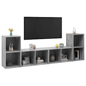 TV skříňky 4 ks betonově šedé 72x35x36,5 cm kompozitní dřevo - obrázek 3