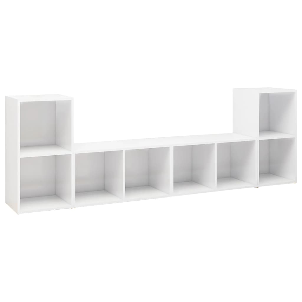 KALLAX –  Meuble TV bibliothèque 4 pcs 8 boxes Blanc brillant | meublestv.fr 3