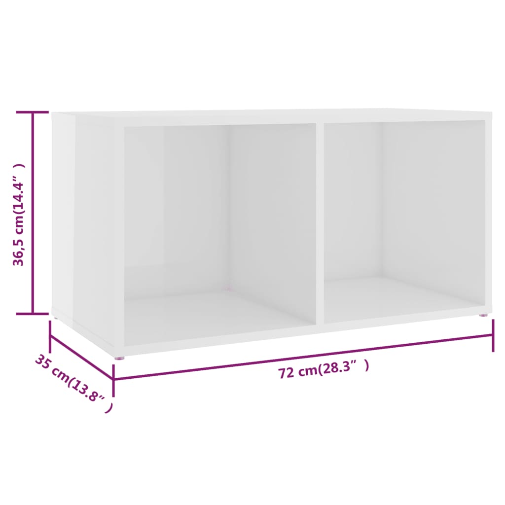 KALLAX –  Meuble TV bibliothèque 4 pcs 8 boxes Blanc brillant | meublestv.fr 9