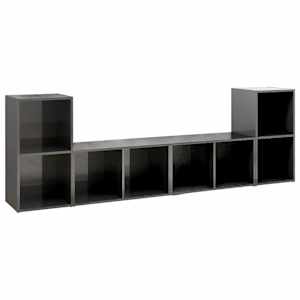 TV skříňky 4 ks šedé vysoký lesk 72x35x36,5 cm kompozitní dřevo - obrázek 2