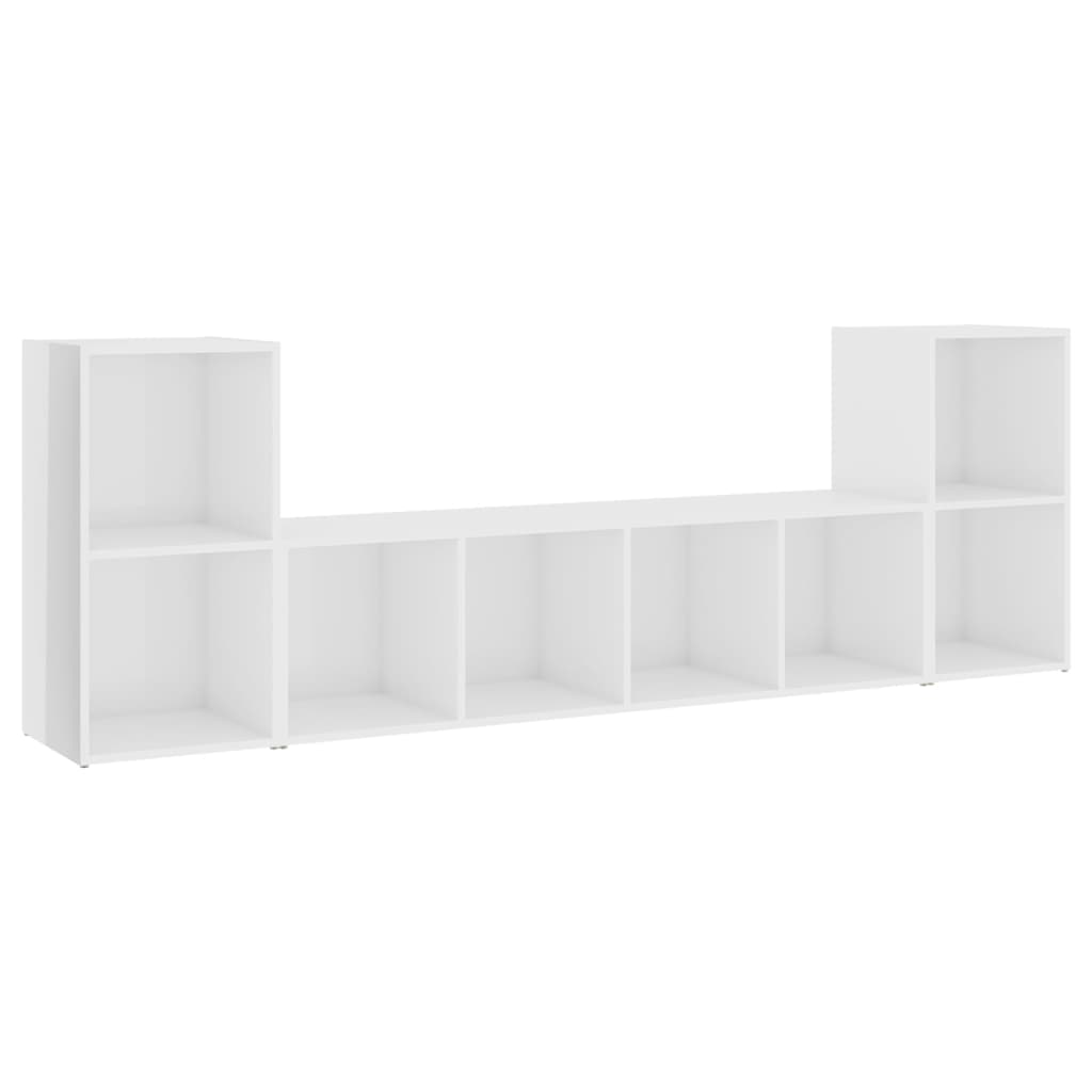 KALLAX –  Meuble TV bibliothèque double L- 3 pcs 8 boxes Blanc brillant | meublestv.fr 3