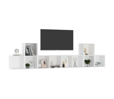 vidaXL 5 Piece TV Stand Set White Engineered Wood