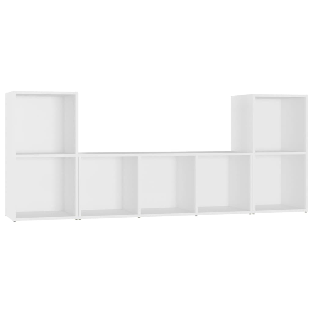 Thumbnail - vidaXL 3-tlg. TV-Schrank-Set Weiß Holzwerkstoff