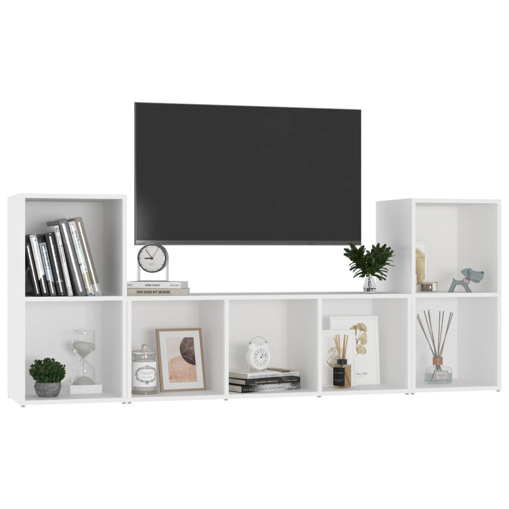 vidaXL 3-dijelni set TV ormarića bijeli od iverice