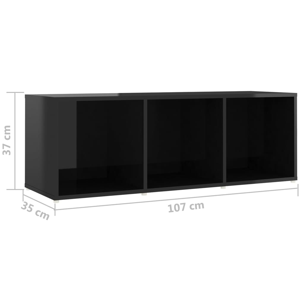 KALLAX –  Meuble TV bibliothèque 3 pcs 8 boxes Noir brillant | meublestv.fr 12