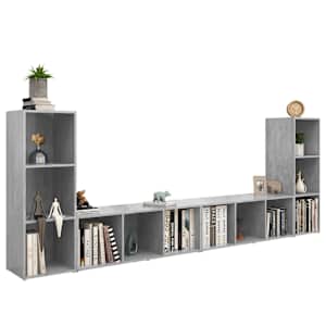TV skříňky 4 ks betonově šedé 107 x 35 x 37 cm dřevotříska - obrázek 3
