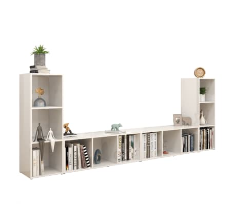 vidaXL Televizoriaus spintelės, 4vnt., baltos, 107x35x37cm, MDP