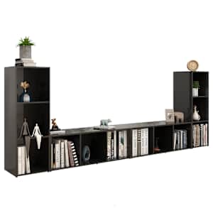 vidaXL Televizoriaus spintelės, 4vnt., juodos, 107x35x37cm, MDP