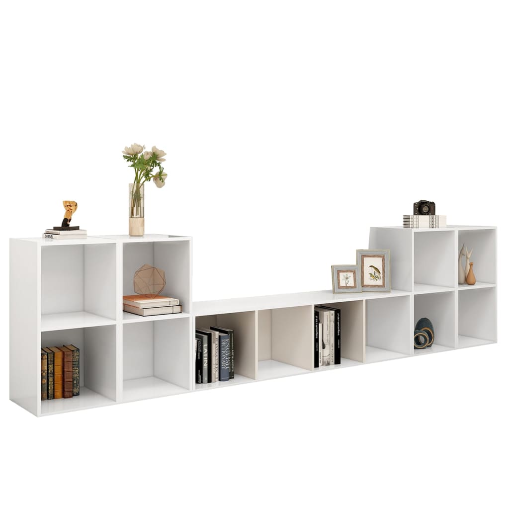 KALLAX –  Meuble TV bibliothèque 5 pcs 2 cubes 12 boxes Blanc brillant | meublestv.fr 4