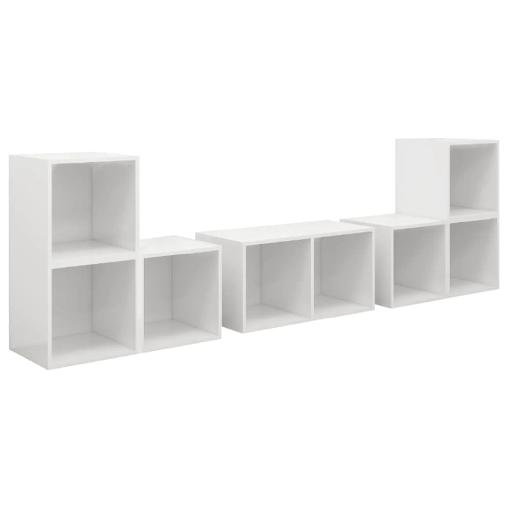KALLAX –  Meuble TV bibliothèque 6 pcs 8 boxes Blanc brillant | meublestv.fr 2