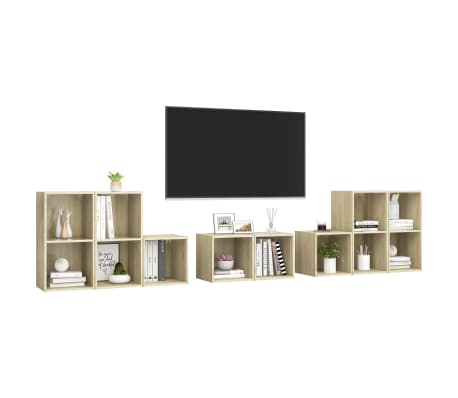 vidaXL Ensemble de meubles TV 8 pcs Ch&ecirc;ne sonoma Bois d'ing&eacute;nierie