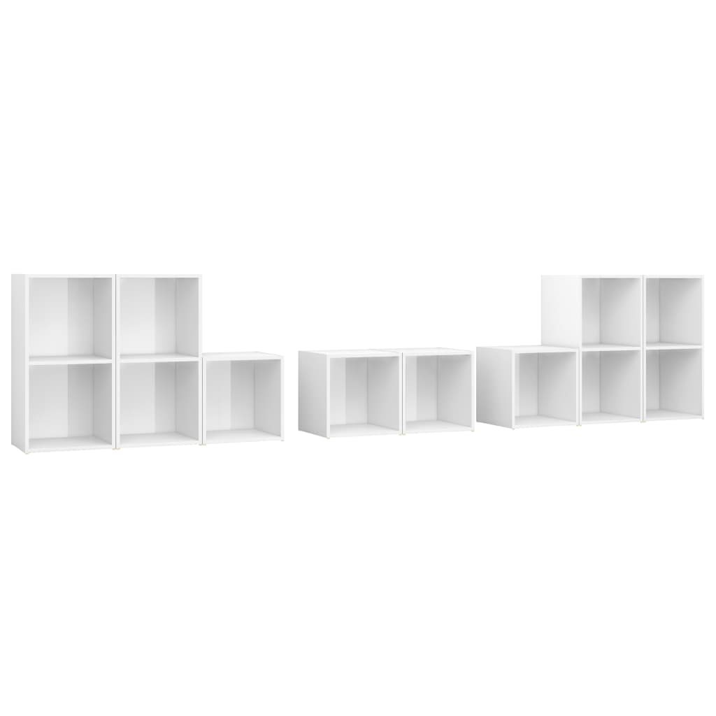 KALLAX –  Meuble TV bibliothèque 8 pcs 12 boxes Blanc brillant | meublestv.fr 2