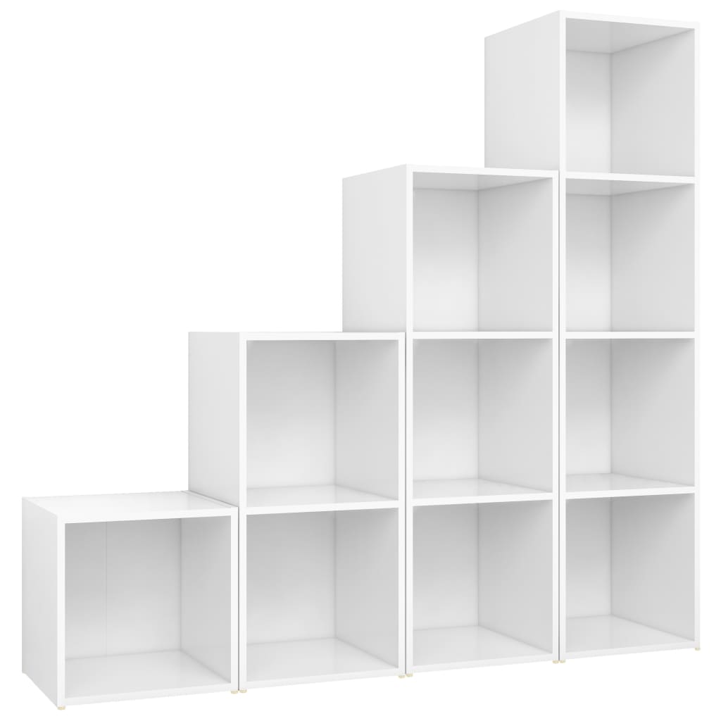 KALLAX –  Meuble TV bibliothèque 4 pcs 10 boxes Blanc | meublestv.fr 2