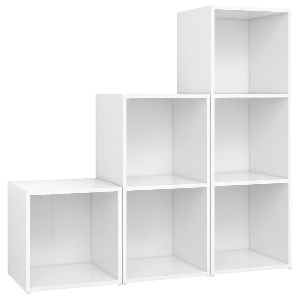 vidaXL 3dílný set TV skříněk bílý dřevotříska