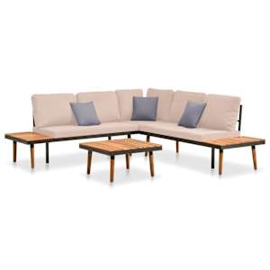vidaXL 4-osaline aiam&ouml;&ouml;bli komplekt patjadega, akaatsiapuit