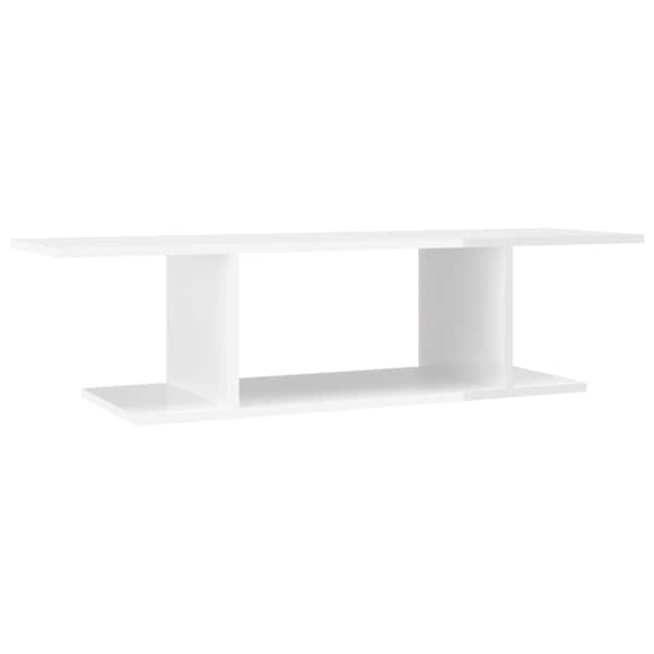 vidaXL seina telerikapp, k&otilde;rgl&auml;ikega valge, 103 x 30 x 26,5 cm