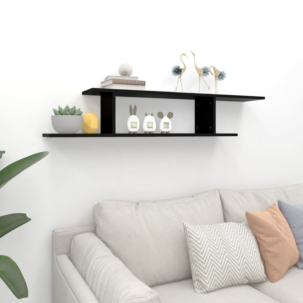 

vidaXL Tv-wandschap 125x18x23 cm spaanplaat zwart